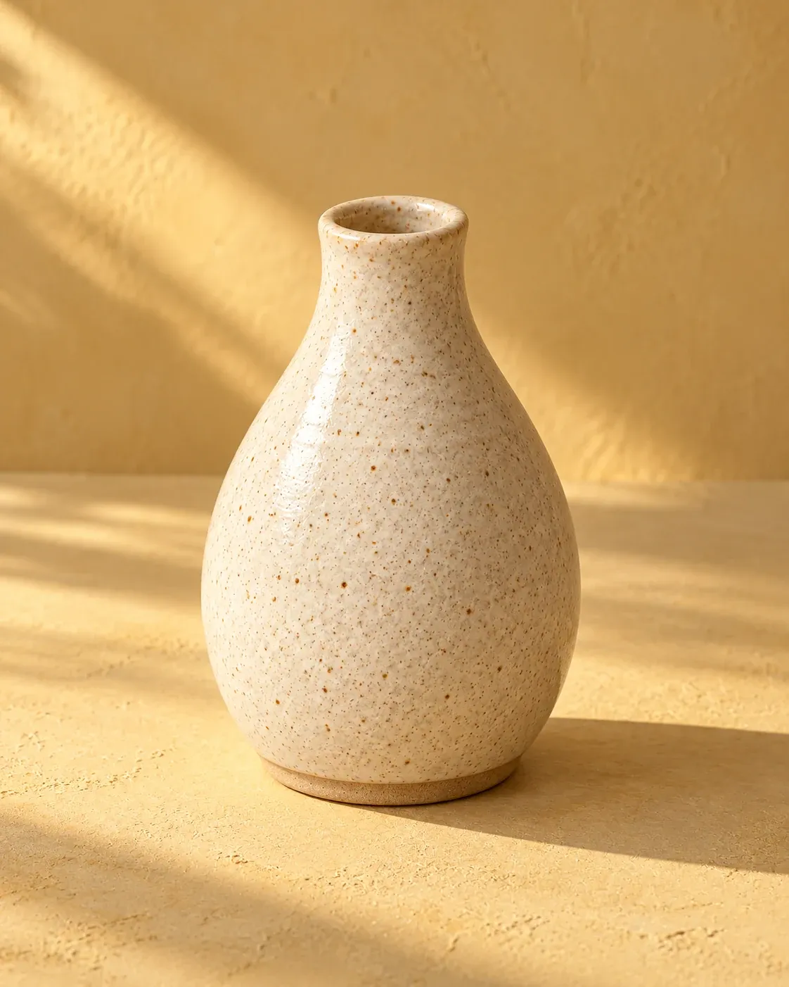 Bud Vase in Oat, a warm pale glaze