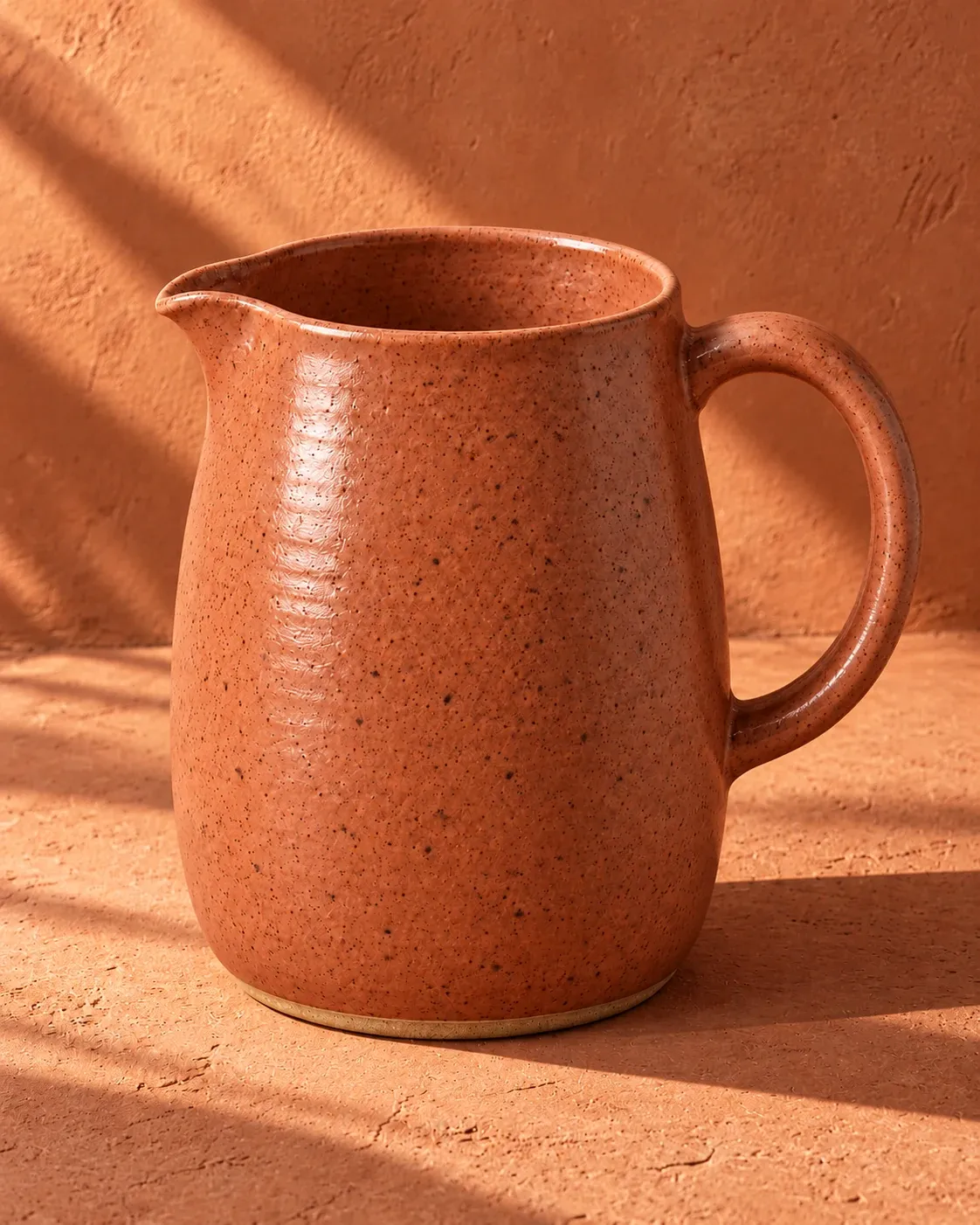 Pour Jug in Clay, a muted terracotta glaze