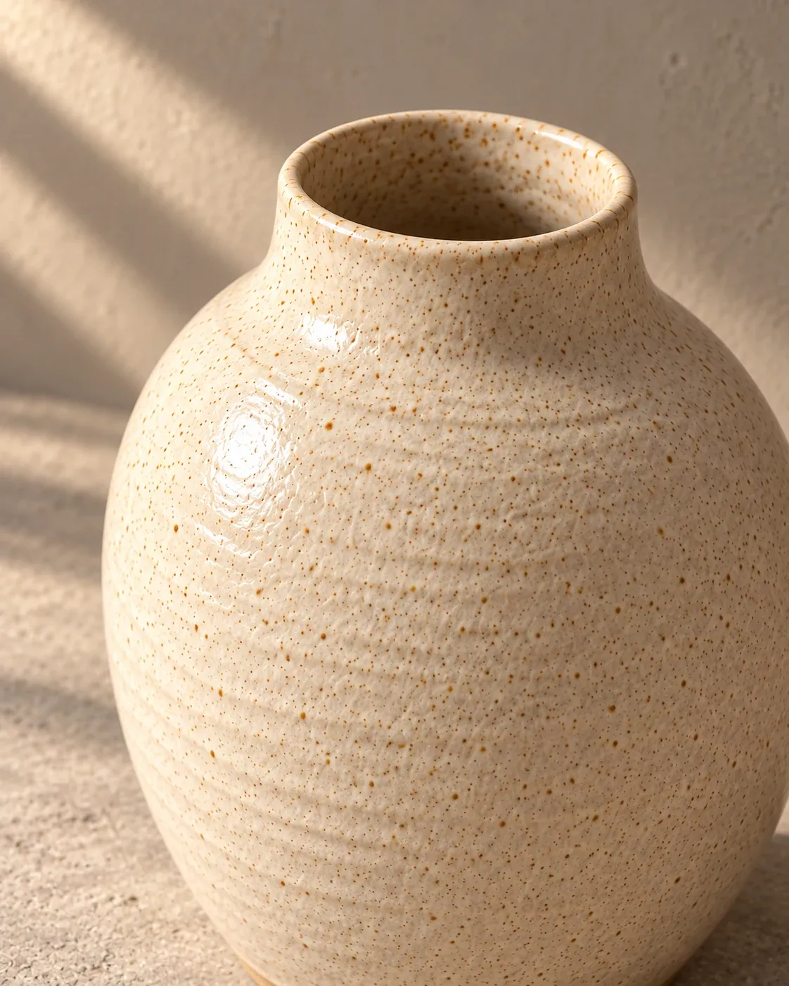 Oat glaze detail of Sculpture Vessel
