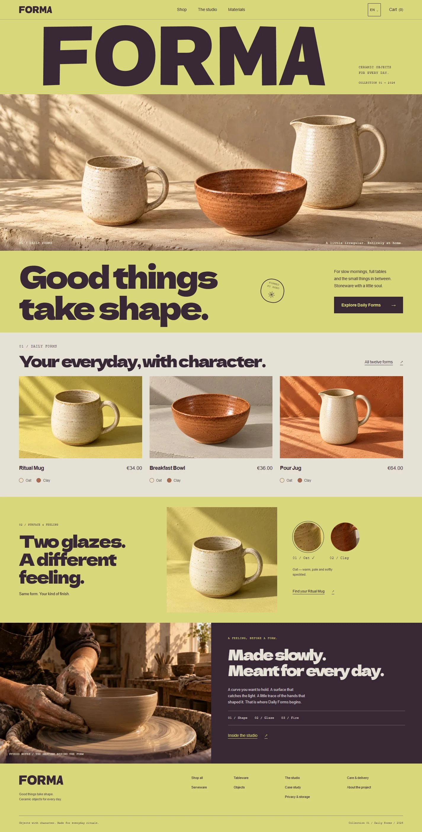 Redesigned FORMA home page on a desktop